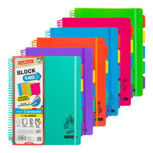 cuaderno con divisiones
